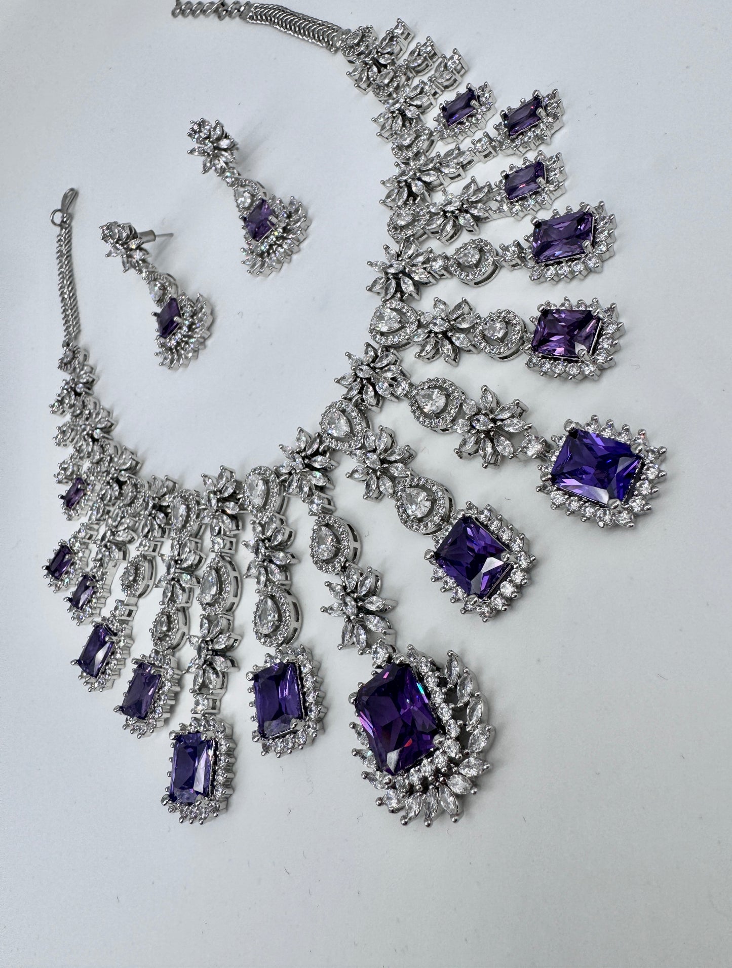 ARIN CZ PURPLE NECKLACE SET