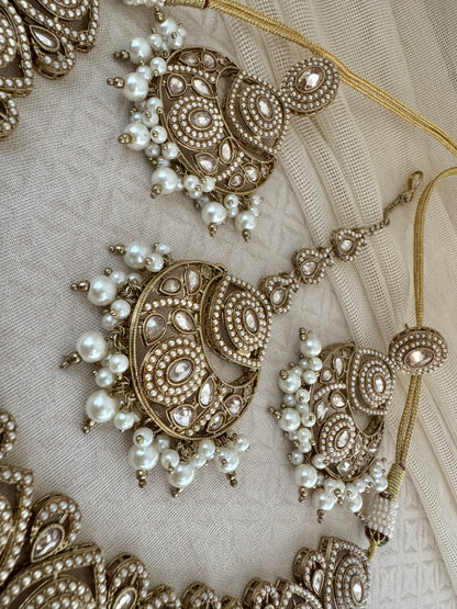 ZOYA PEARL GEOMETRIC NECKLACE SET