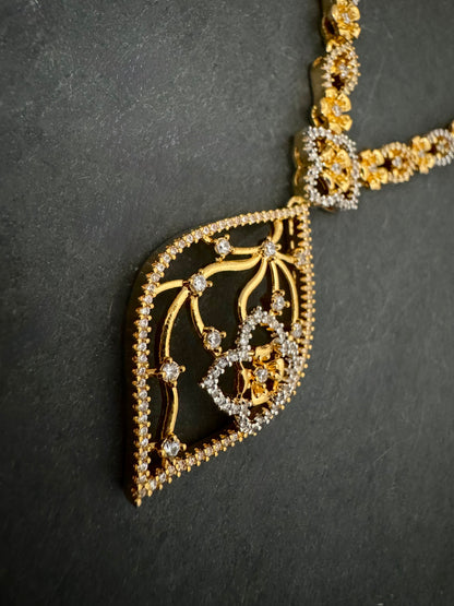ISHA GOLD CZ PENDANT NECKLACE SET