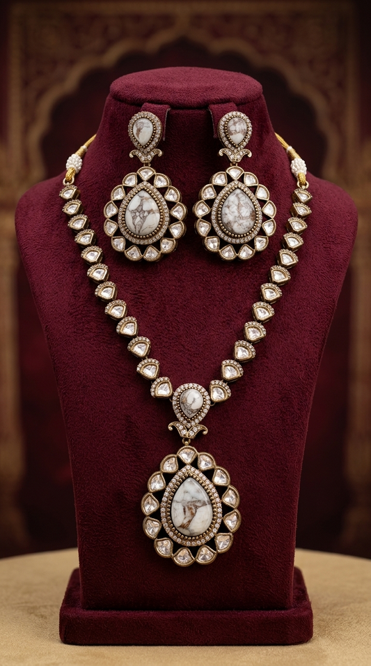 Devika Agate Pendant Necklace Set