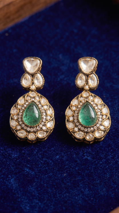 MALINI AQUAMARINE POLKI NECKLACE SET
