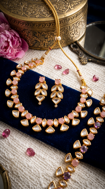 NYSA MOISSANITE KUNDAN NECKLACE SET
