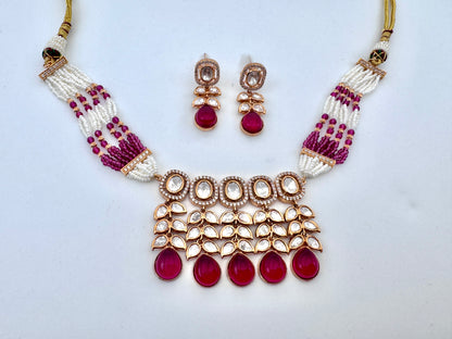 Amrita Kundan Ruby Choker Necklace Set