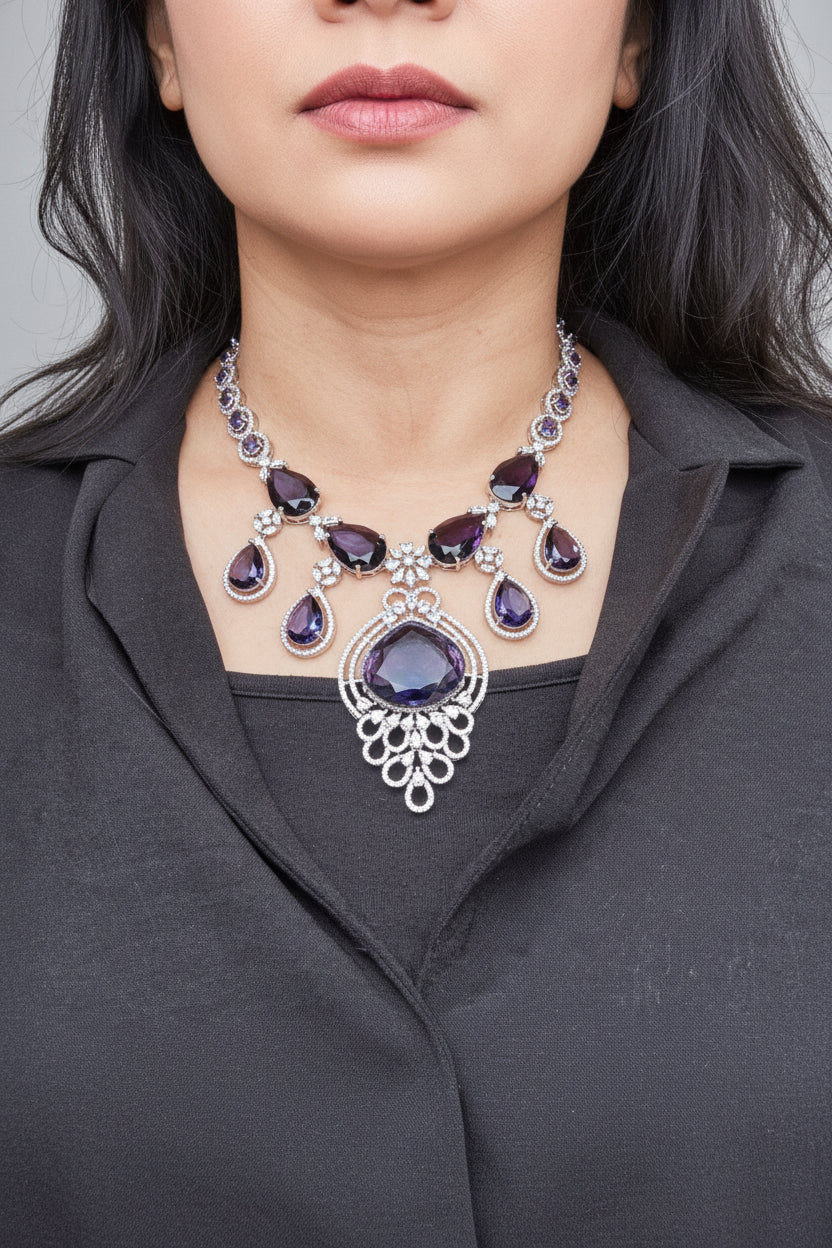 SARA CZ POLKI NECKLACE SET