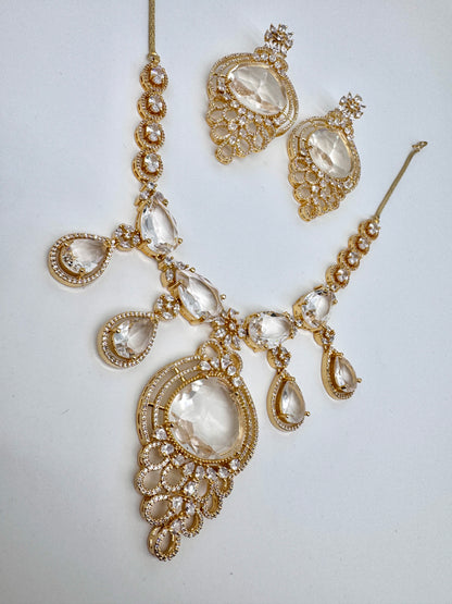SARA CZ POLKI NECKLACE SET
