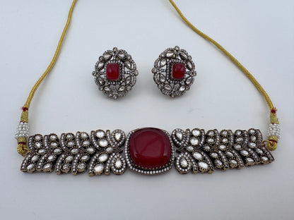 Ira Red Victorian Choker Set