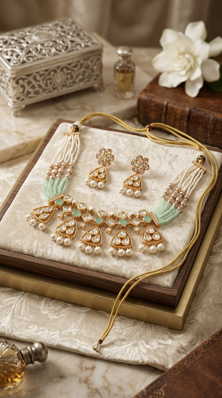 Kavya Kundan Choker Necklace Set