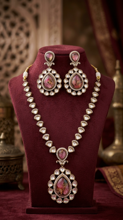 Devika Agate Pendant Necklace Set