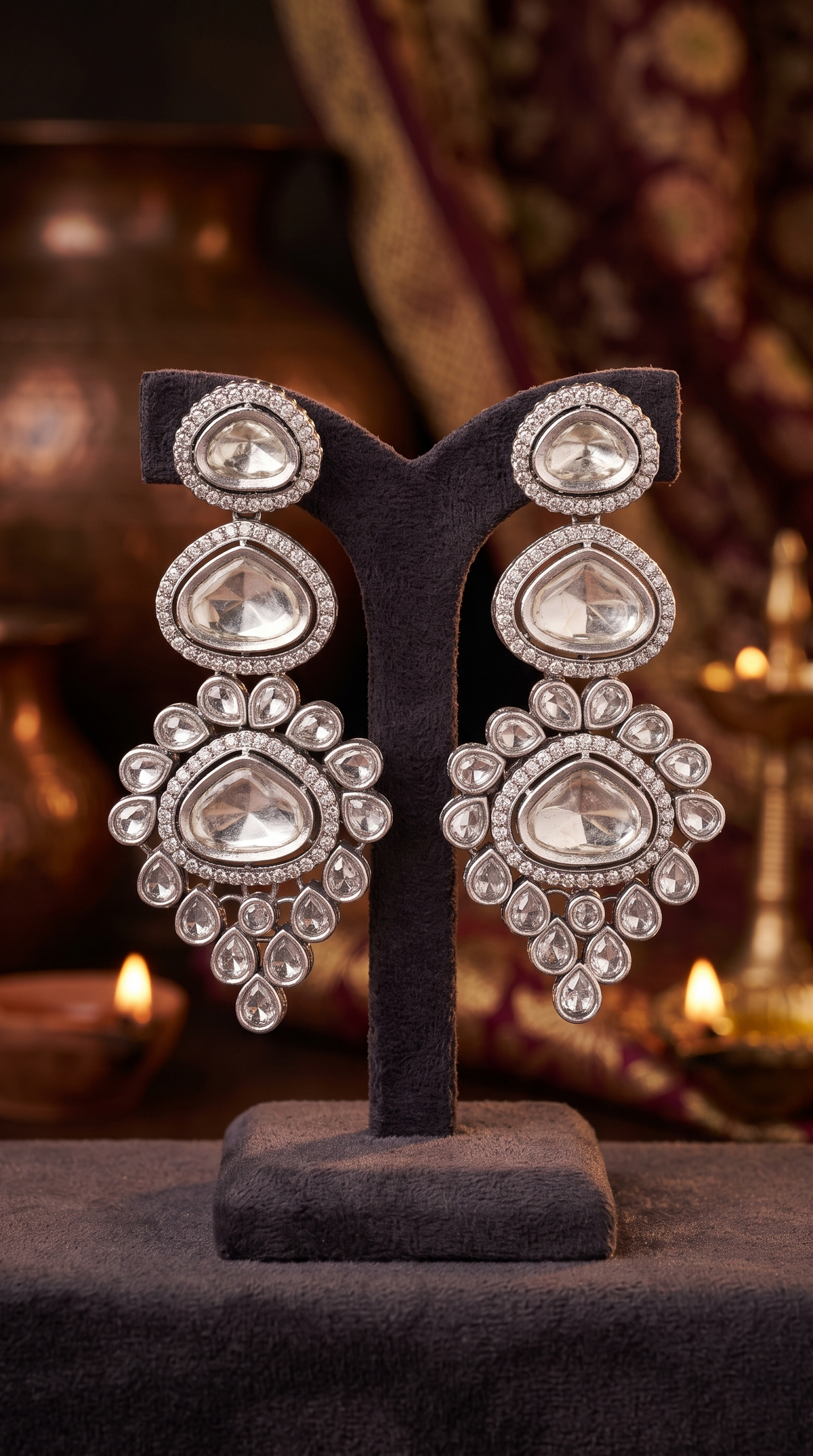Anaya Moissanite Jhumka Earrings