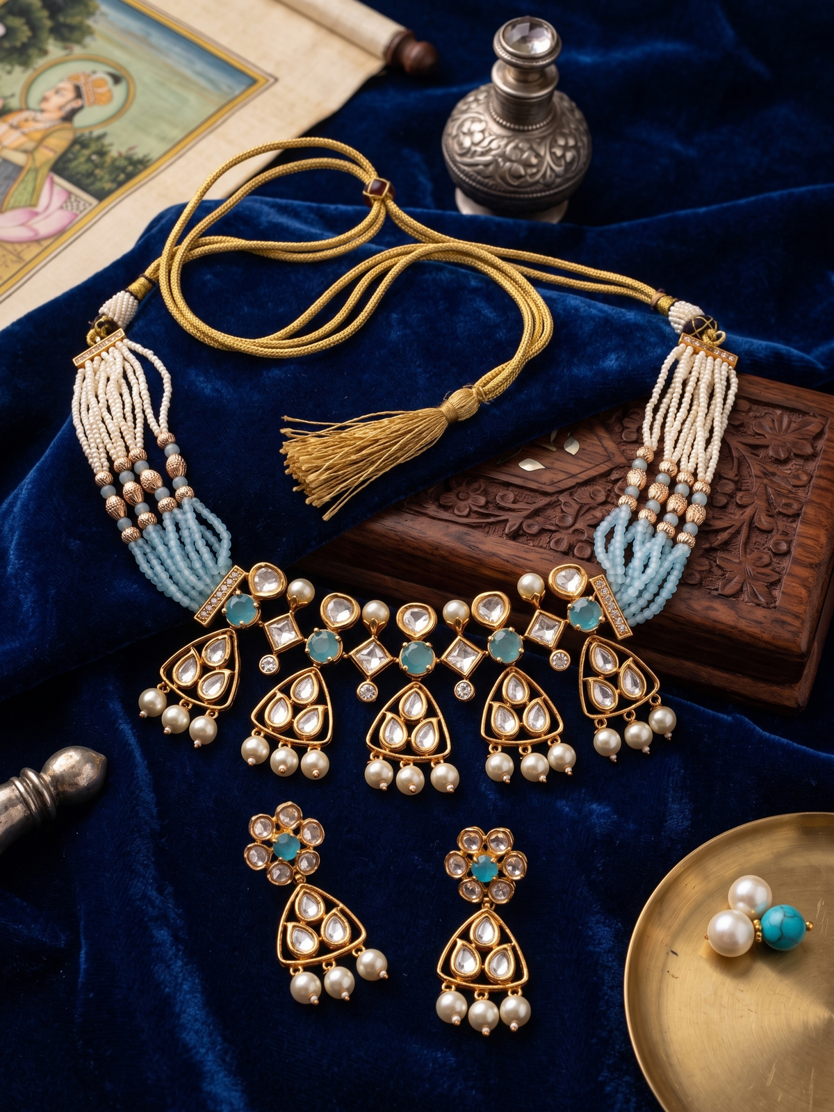 Kavya Kundan Choker Necklace Set