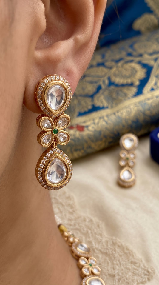 ELLIE MOISSANITE KUNDAN NECKLACE SET