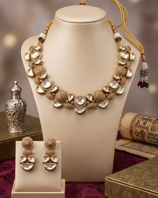 PRANALI BRONZE KUNDAN NECKLACE SET