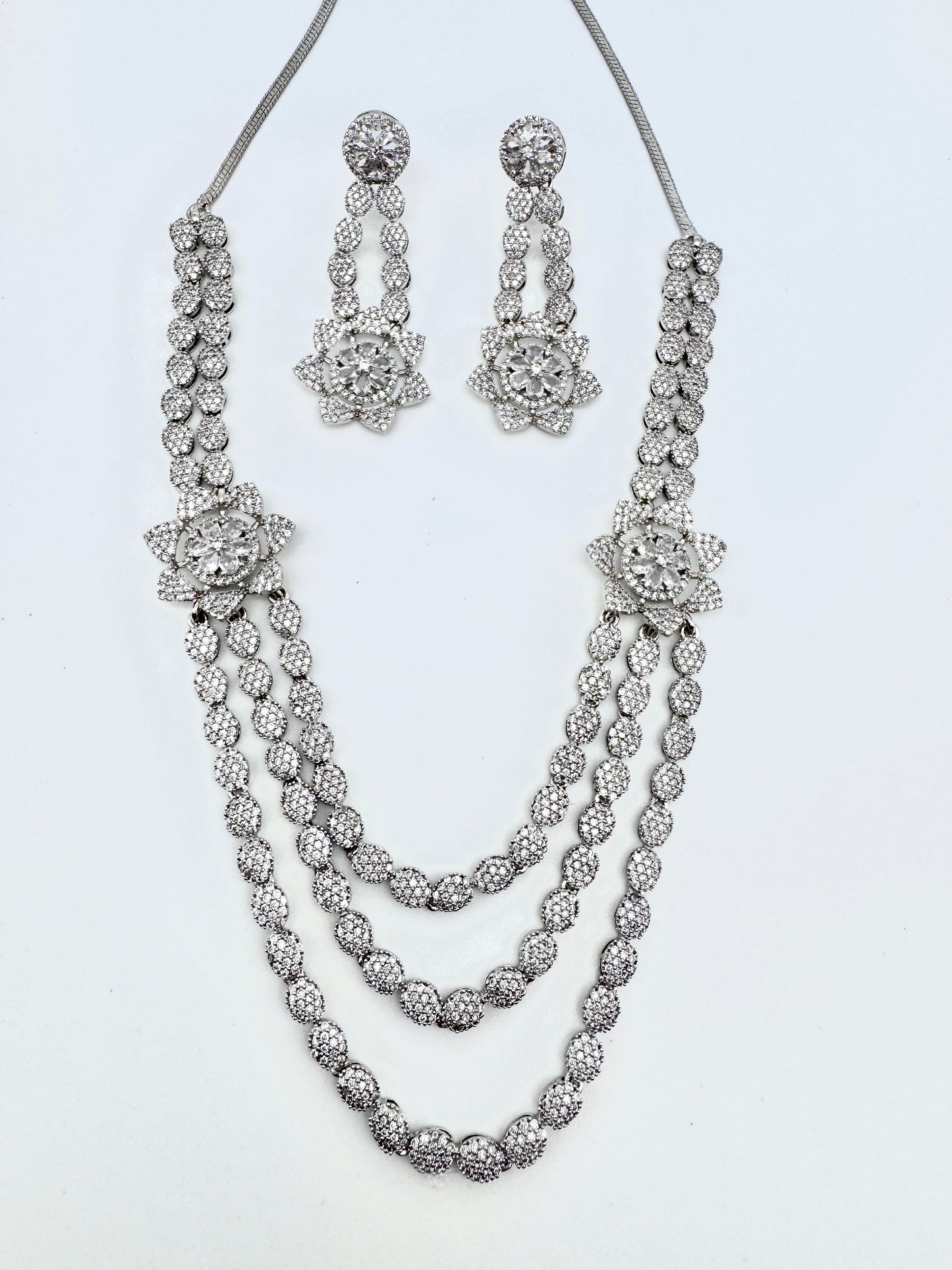 SIDRA CZ MULTISTRAND NECKLACE SET