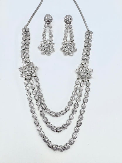 SIDRA CZ MULTISTRAND NECKLACE SET