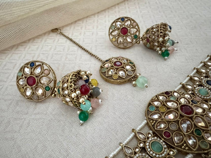 INAYA NAVRATAN MULTICOLOR CHOKER SET
