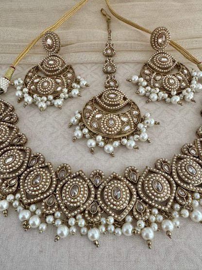ZOYA PEARL GEOMETRIC NECKLACE SET
