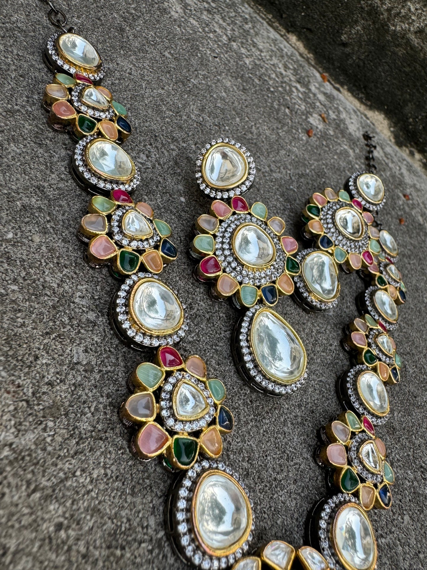 RESHMA POLKI NAVRATAN VICTORIAN NECKLACE SET