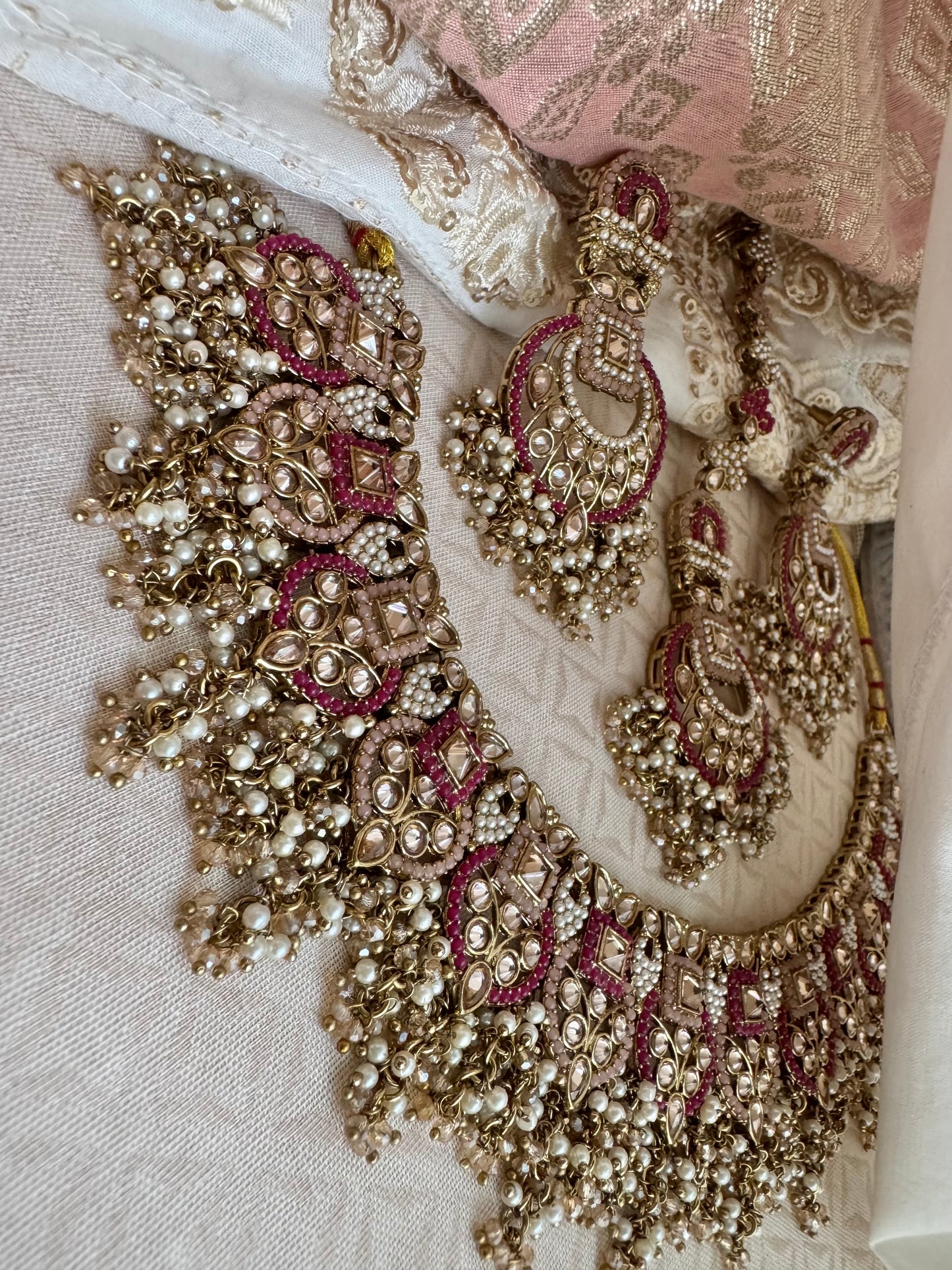 LEAH PINK-RUBY NECKLACE SET