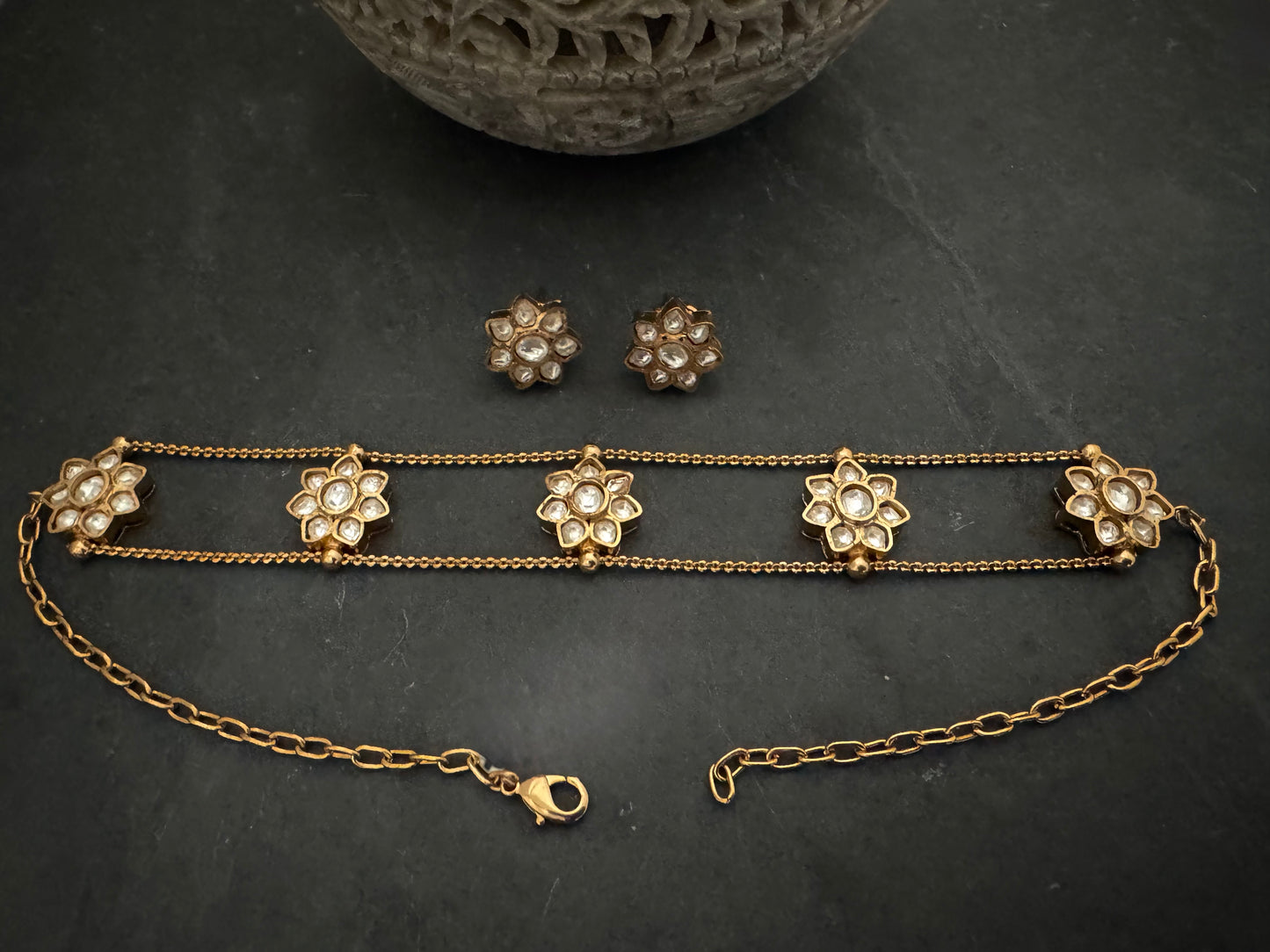 ALAYA KUNDAN FLORAL CHOKER SET