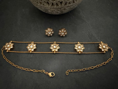 ALAYA KUNDAN FLORAL CHOKER SET