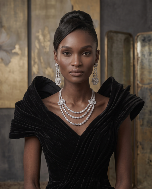 SIDRA CZ MULTISTRAND NECKLACE SET