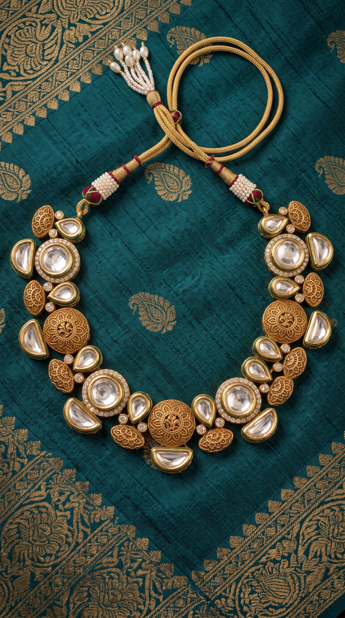 Pranali Bronze Kundan Necklace Set