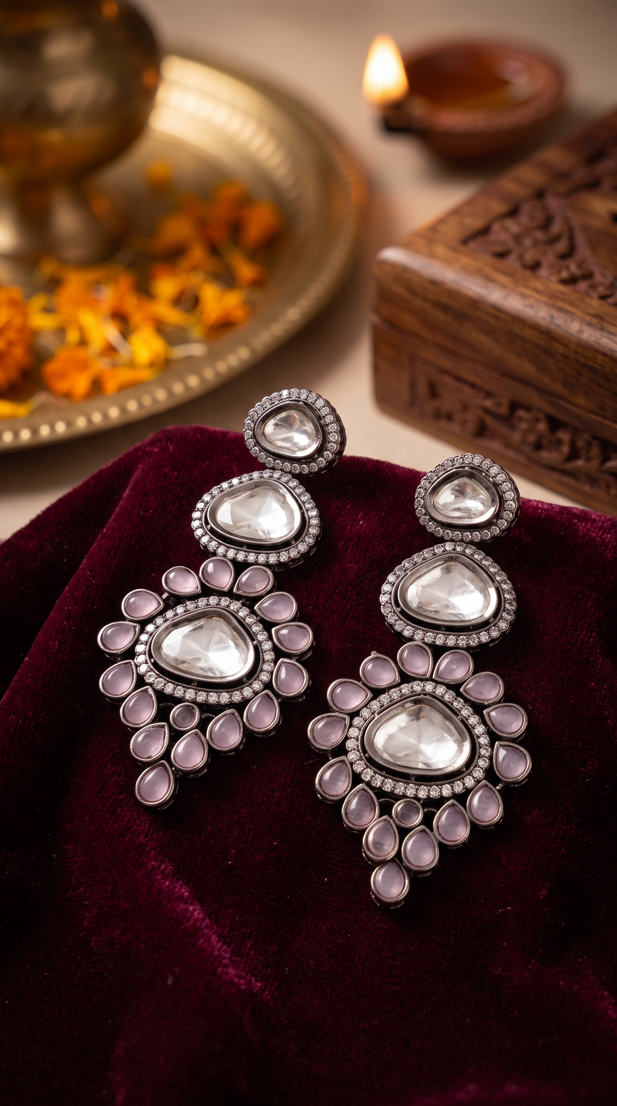 Anaya Moissanite Jhumka Earrings
