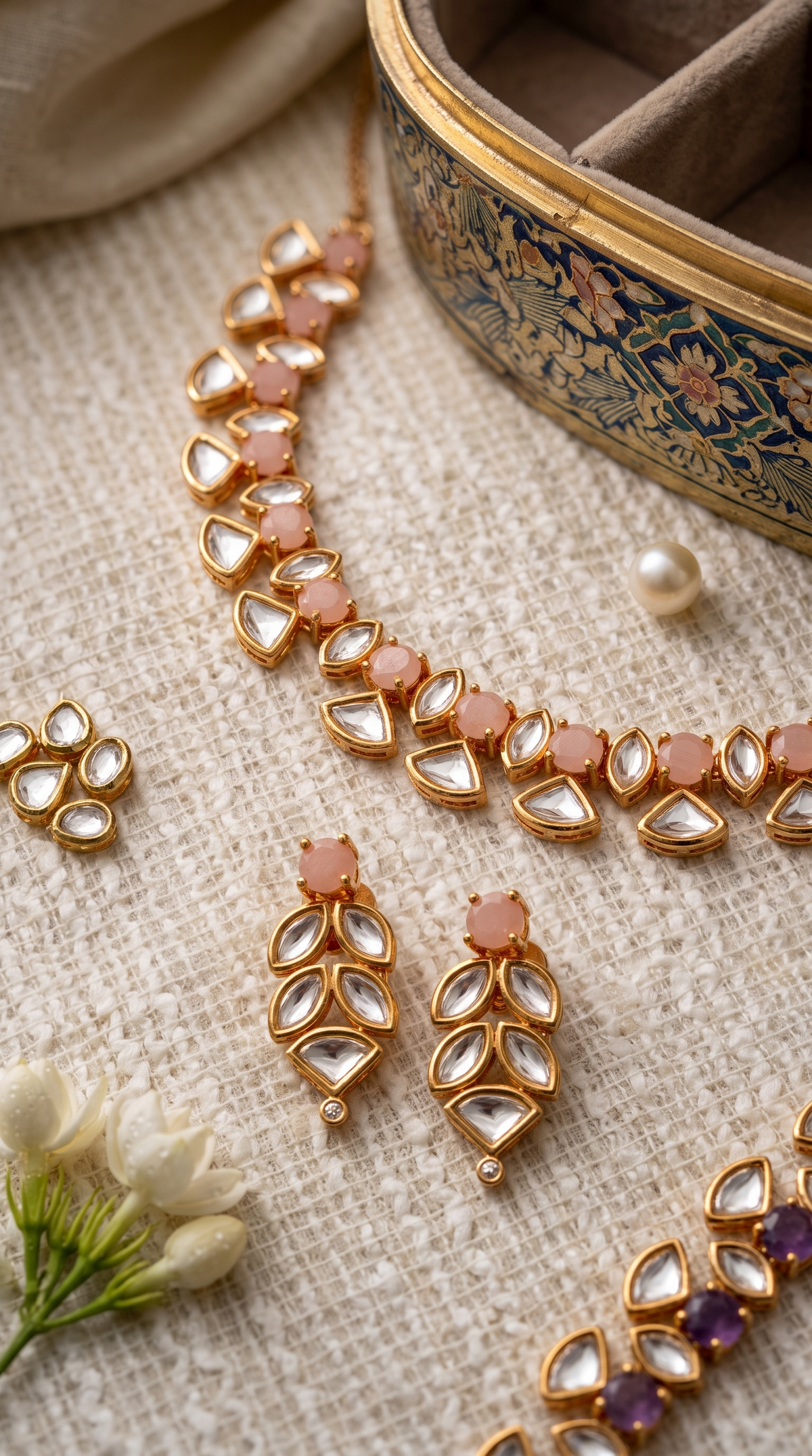 NYSA MOISSANITE KUNDAN NECKLACE SET