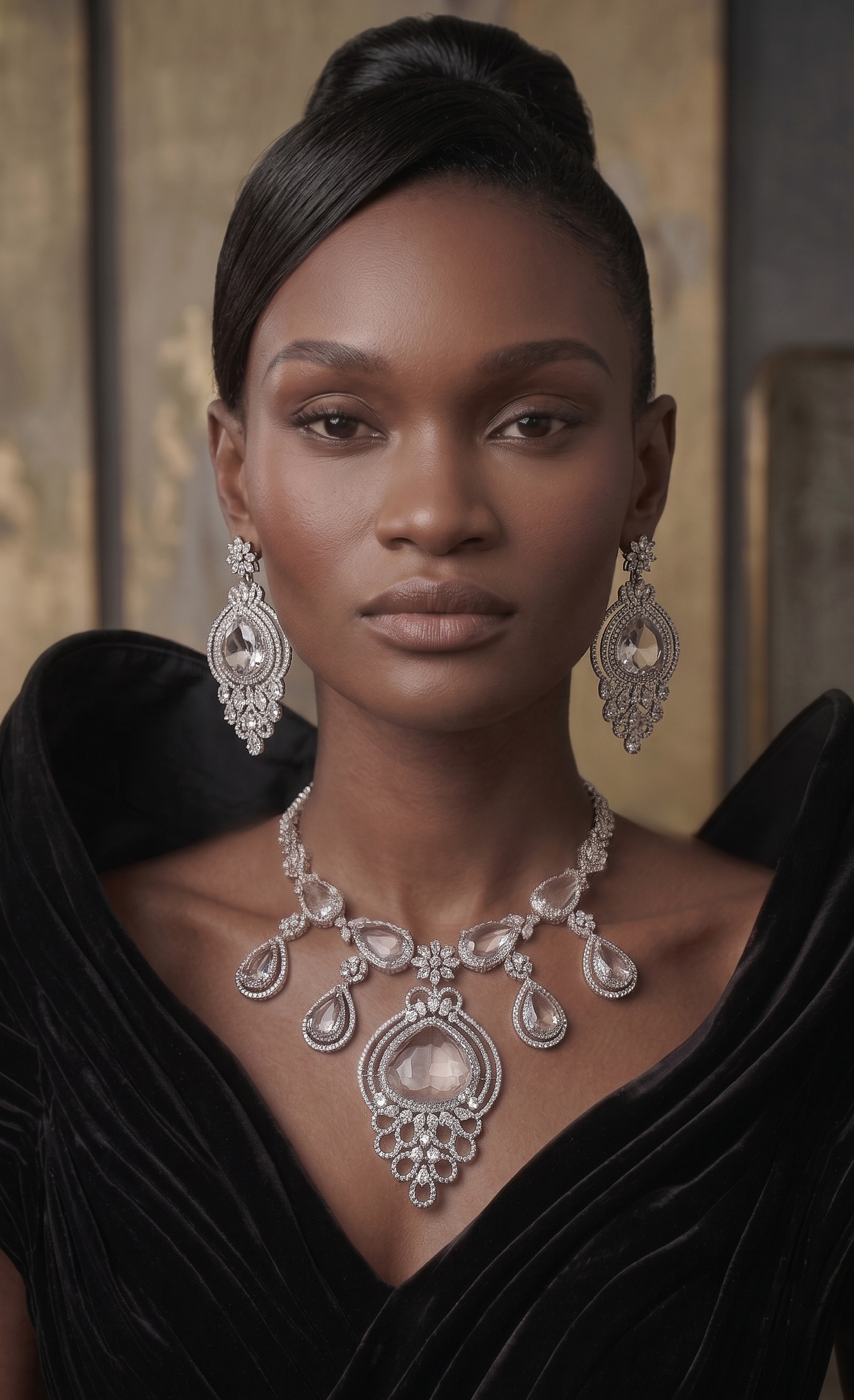 SARA CZ POLKI NECKLACE SET