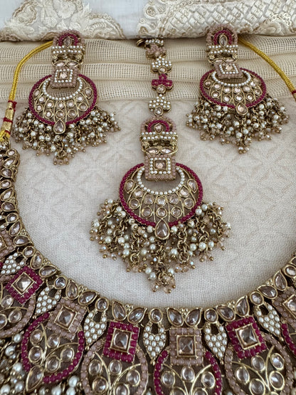 LEAH PINK-RUBY NECKLACE SET