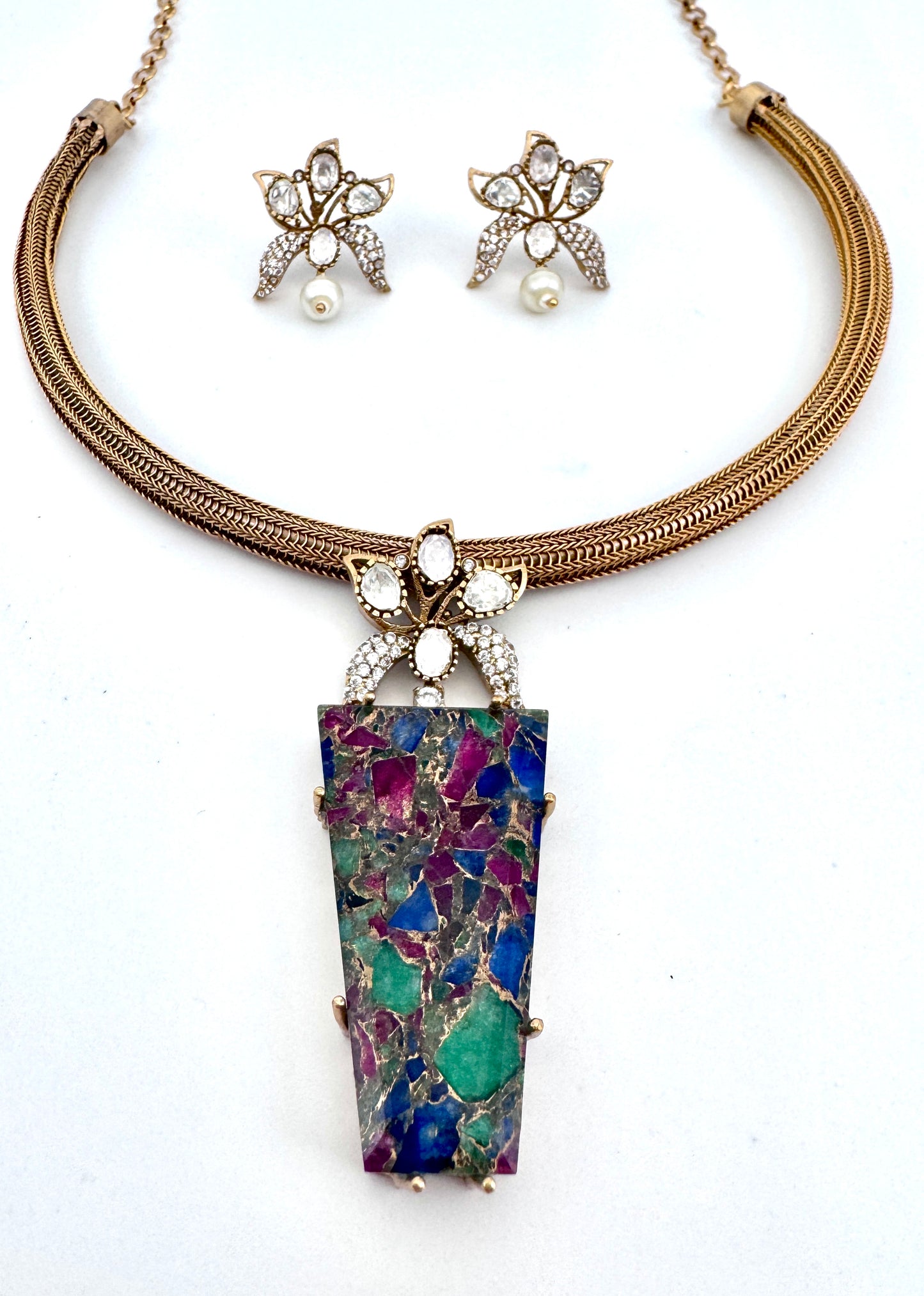 Aria Agate Hasli Necklace Set