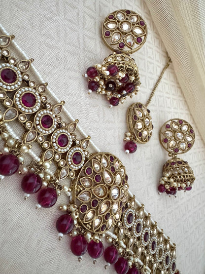 INAYA PURPLE CHOKER SET