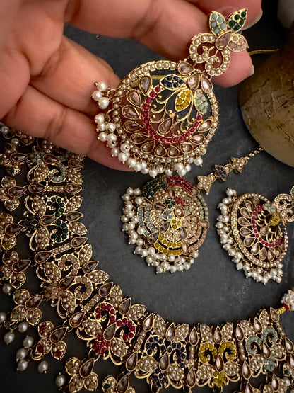 SUKRITI NAVRATAN NECKLACE SET