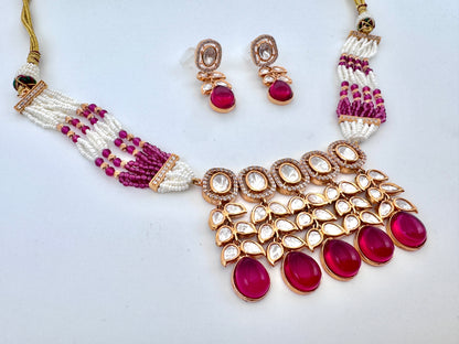 Amrita Kundan Ruby Choker Necklace Set