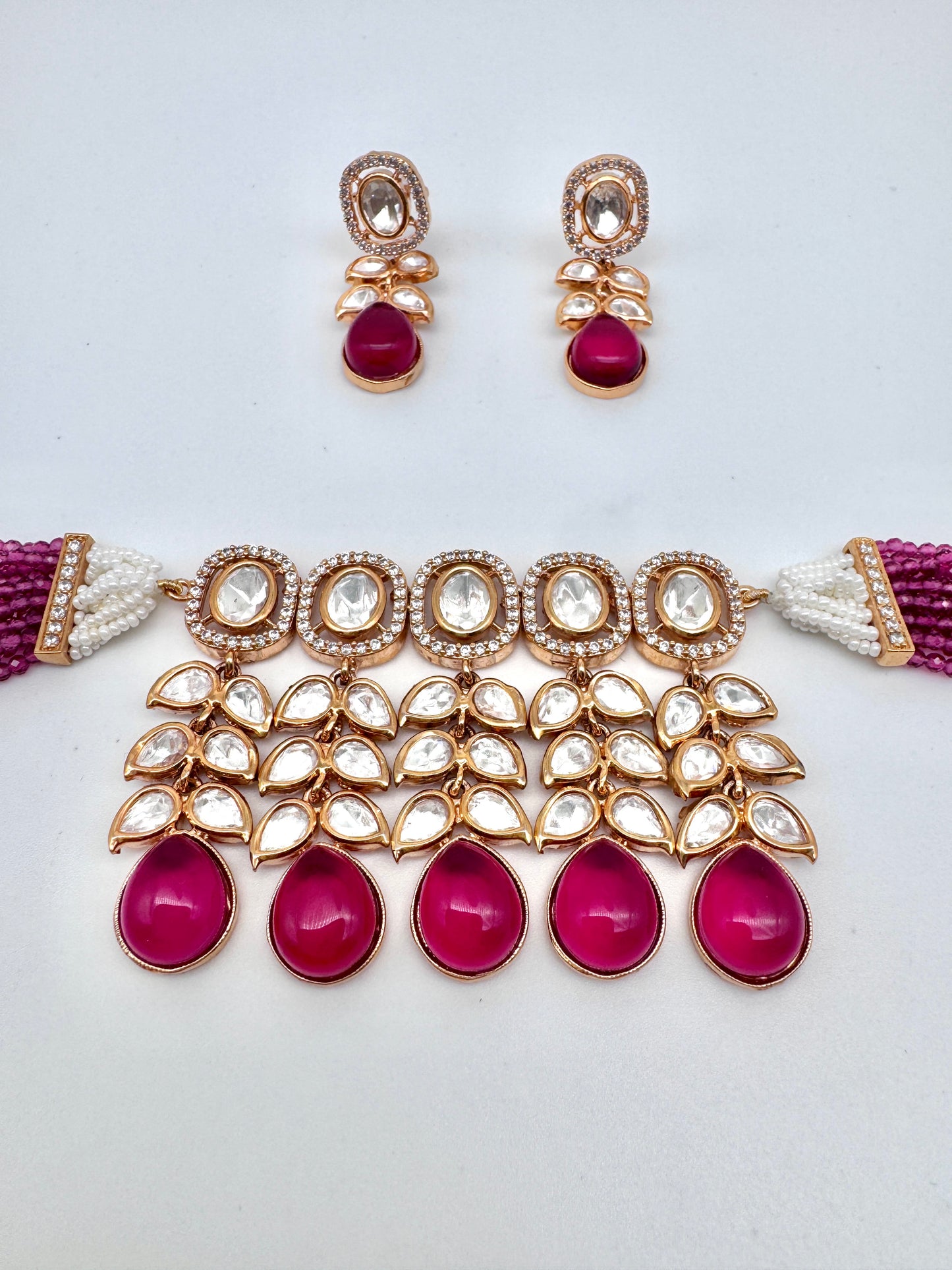 Amrita Kundan Ruby Choker Necklace Set