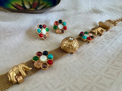 VEDA NAVRATAN ELEPHANT CHOKER SET