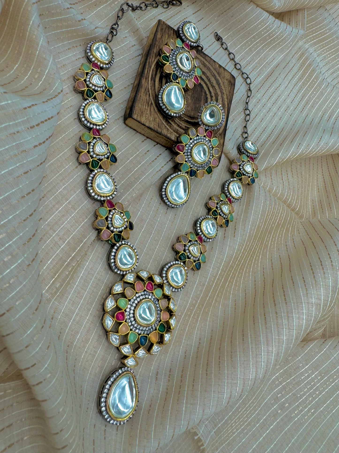 RESHMA POLKI NAVRATAN VICTORIAN NECKLACE SET