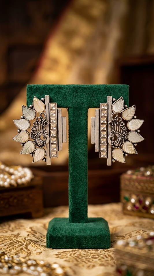 Simone Mother of Pearl Peacock Earrings