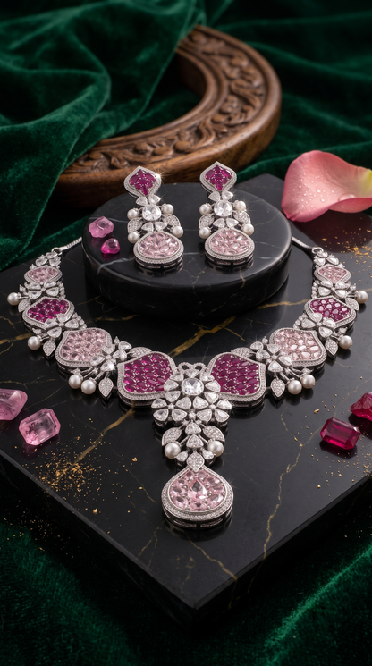 ARIELLE CZ STATEMENT NECKLACE SET