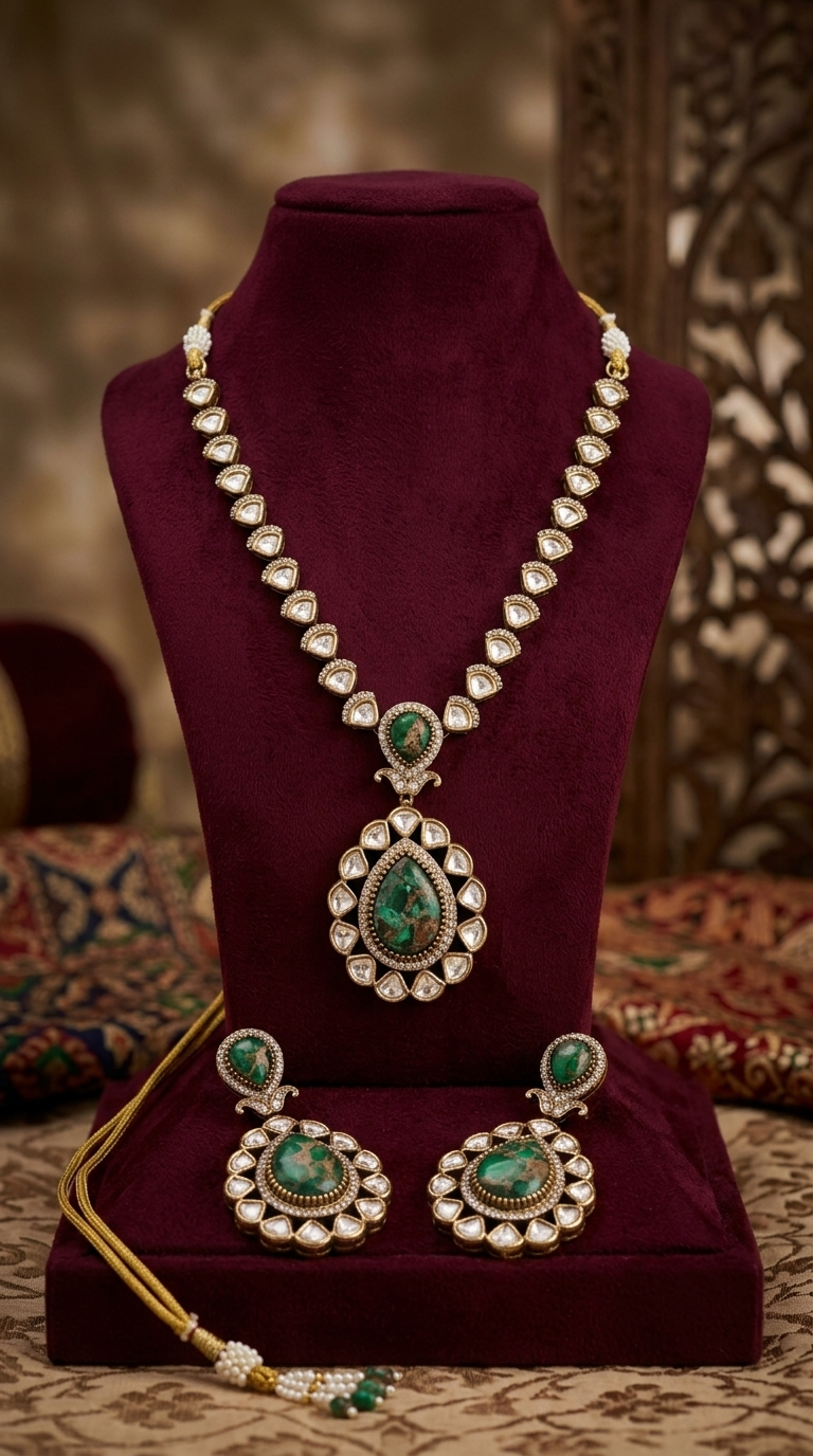 Devika Agate Pendant Necklace Set