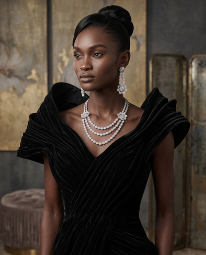 SIDRA CZ MULTISTRAND NECKLACE SET