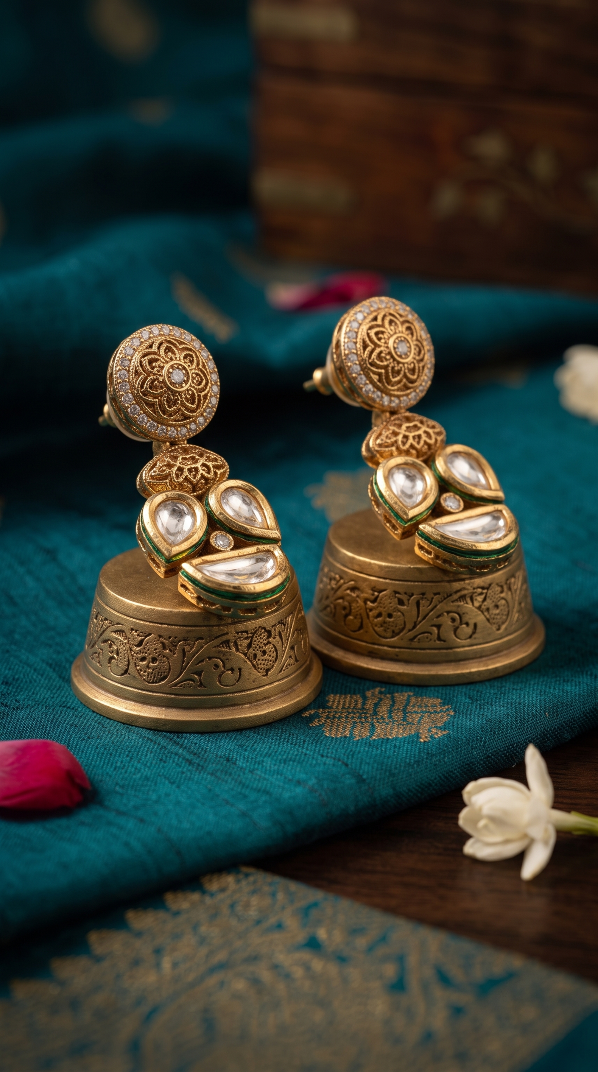 Pranali Bronze Kundan Necklace Set
