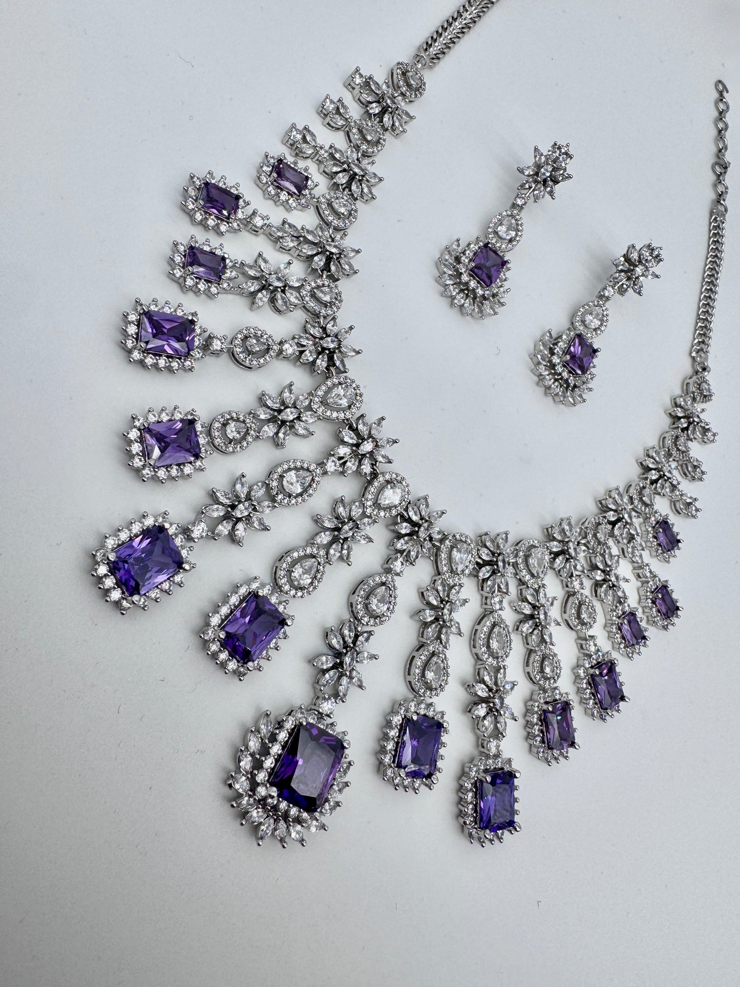 ARIN CZ PURPLE NECKLACE SET