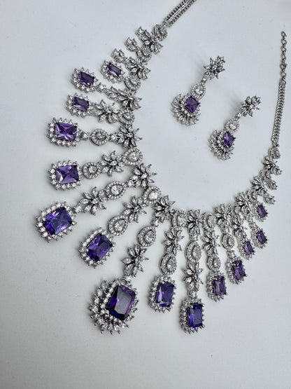 ARIN CZ PURPLE NECKLACE SET