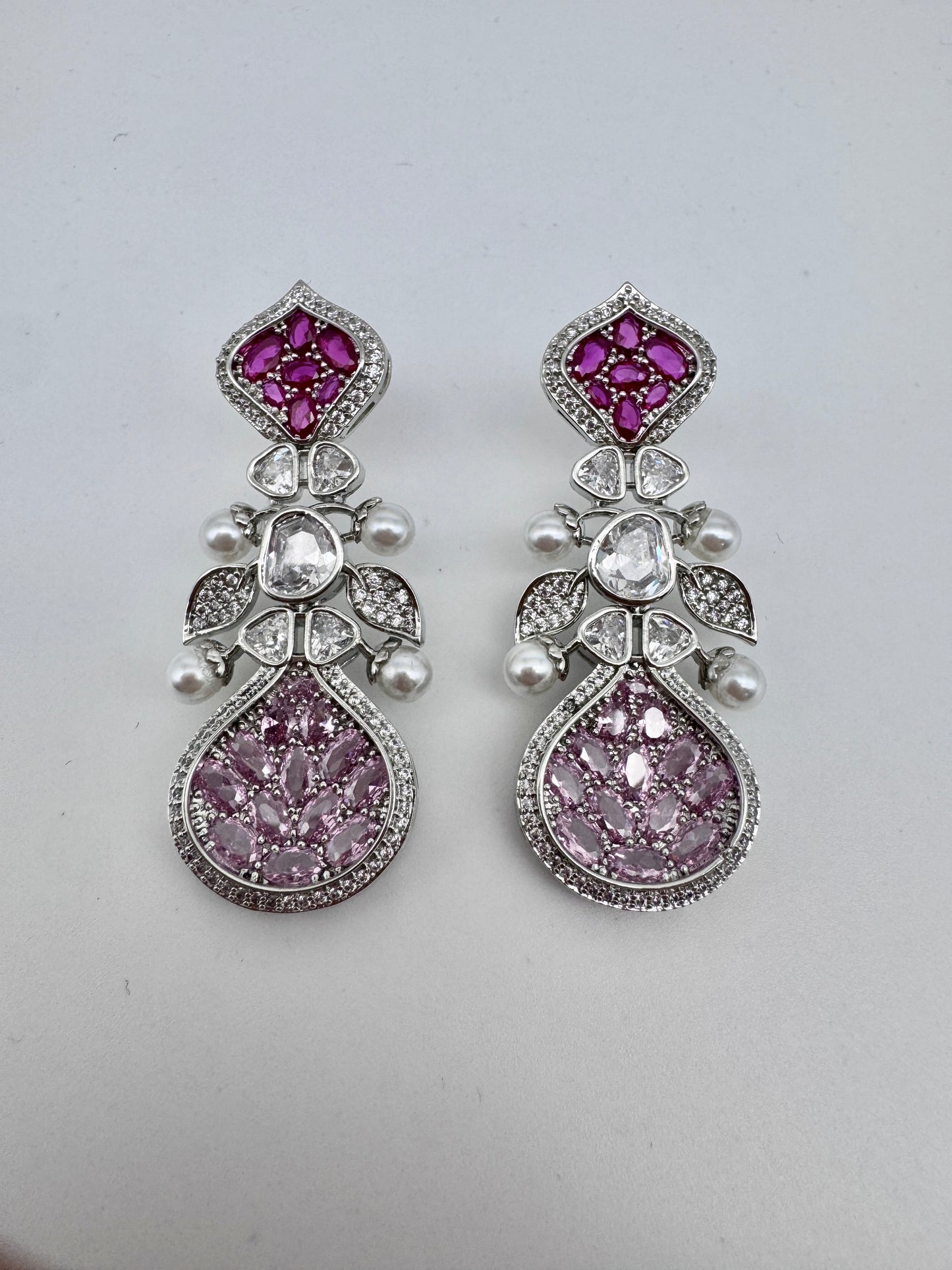 ARIELLE RUBY SILVER NECKLACE SET
