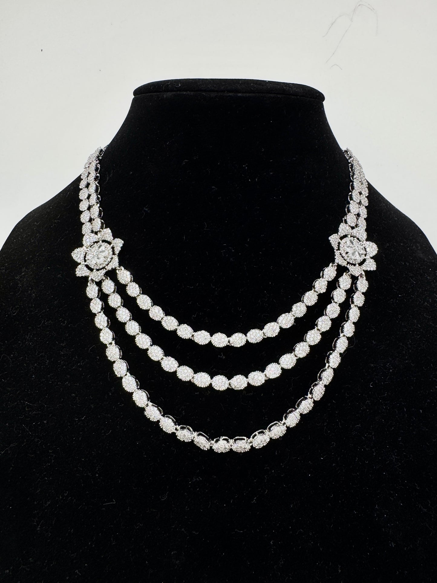 SIDRA CZ MULTISTRAND NECKLACE SET