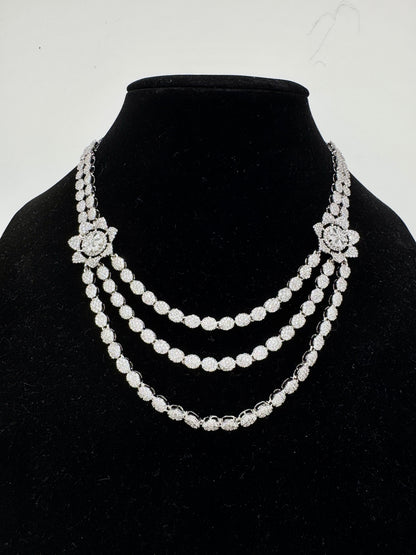 SIDRA CZ MULTISTRAND NECKLACE SET