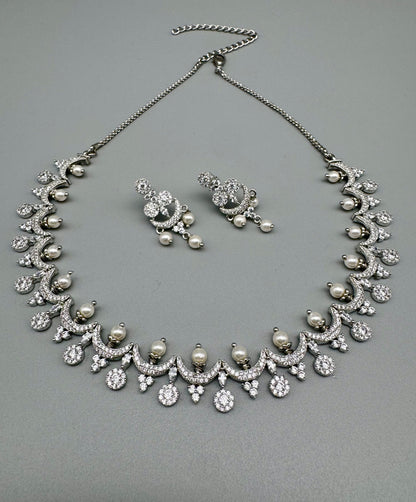DIVA CZ SILVER NECKLACE SET