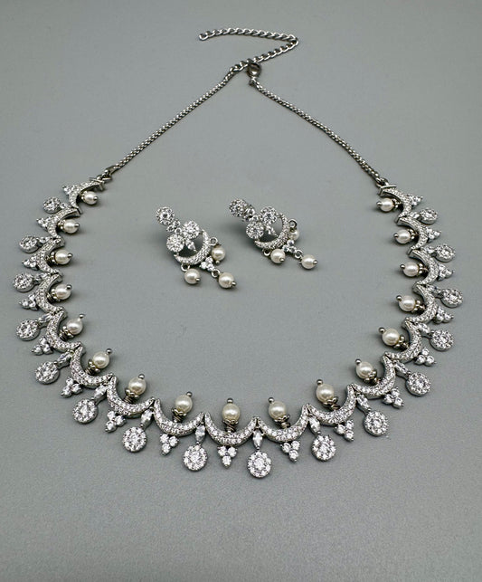 DIVA CZ SILVER NECKLACE SET