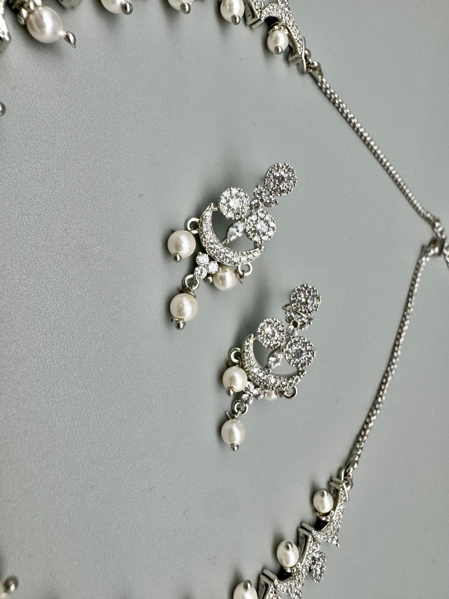 DIVA CZ SILVER NECKLACE SET